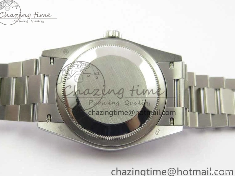 0415 TopPick Day-Date 36 SS 128239 Bp Maker Best Edition Black Dial Crystral Markers on President Bracelet 3149